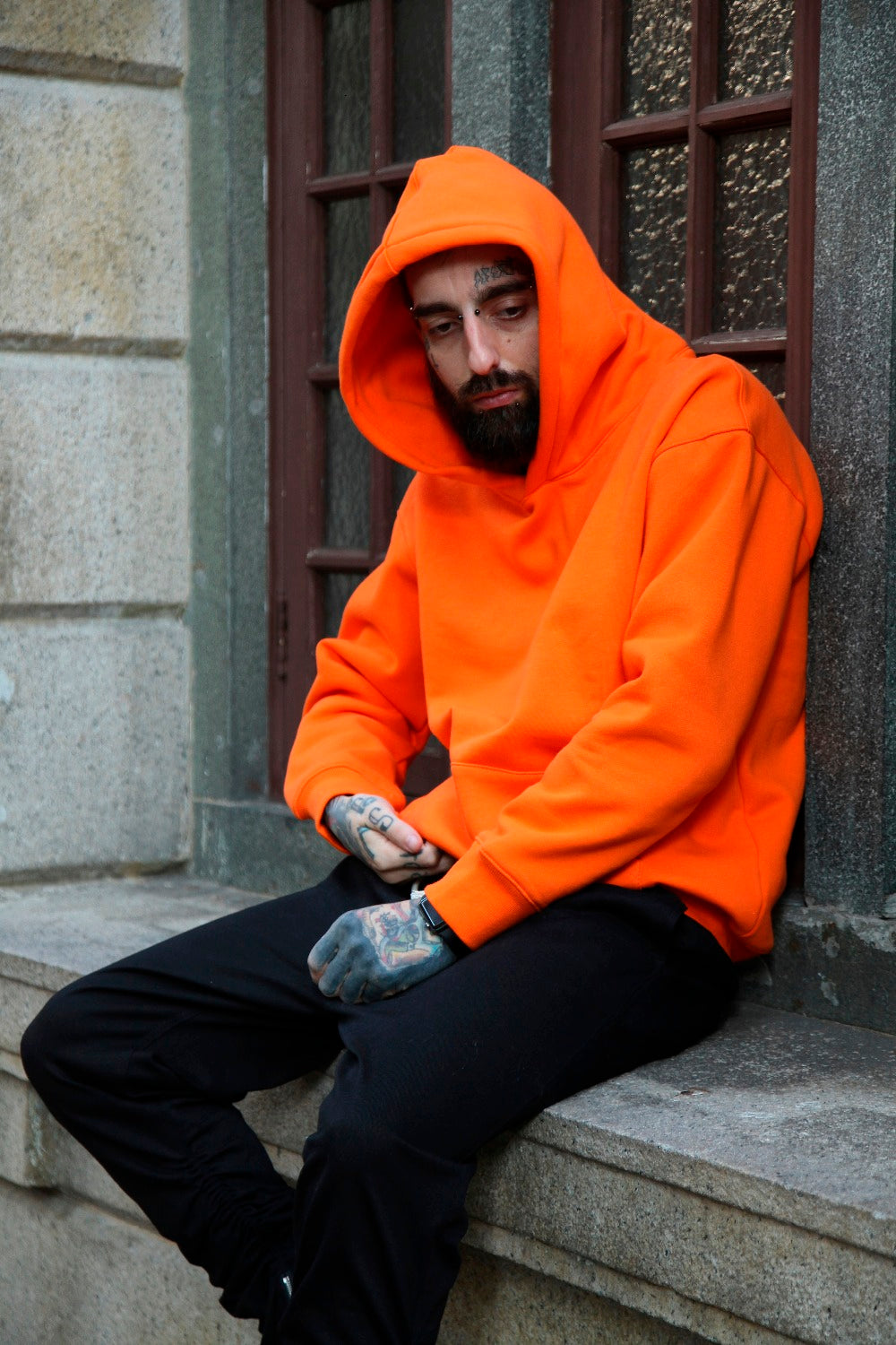 Men's sweaters, foreign trade, explosions, hoodies, OVERSIZE, silhouette, shoulders, camel, hooded, hooded sweater, hoodies