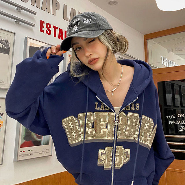 Vintage Hoodie Women's Oversize Cardigan Coat