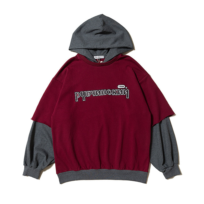 INS Russian Embroidery OVERSIZE Terry Hoodie Fashion