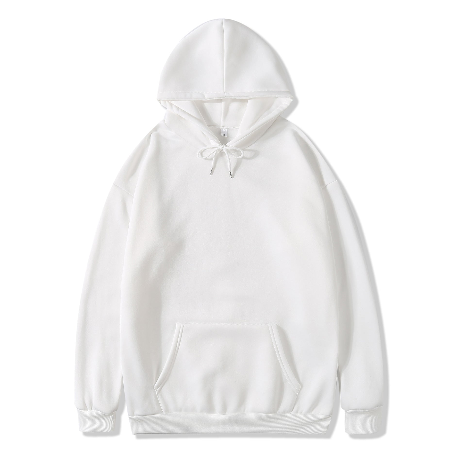 Unisex Drop Shoulder Oversized White Hoodie