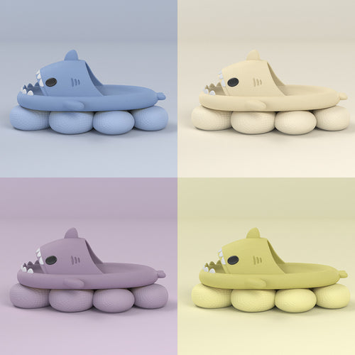 Cartoon Shark Slippers Funny Cutes Soft Slipper Indoor Outdoor  Shoes For Women Men Couples