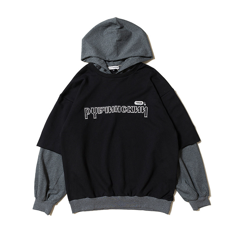 INS Russian Embroidery OVERSIZE Terry Hoodie Fashion