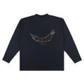 Frog Drift Streetwear Pigeon White Dove Loose Oversize Long Sleeve Tee T-shirt