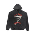 Metal Angel Print Distressed Oversized Hoodie